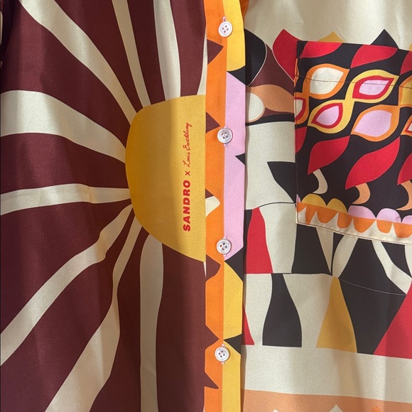❤️ Sandro x Louis Barthelemy Limited Edition Geometric Button-Up Shirt - Picture 3 of 7